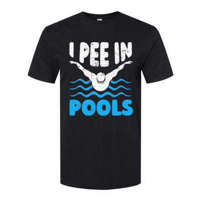 I Pee In Pools Funny Swimmer Swimming Coach Player Graphic Softstyle CVC T-Shirt