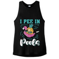 I Pee In Pools Swimming Joke Peeing In Public Pools Ladies PosiCharge Tri-Blend Wicking Tank