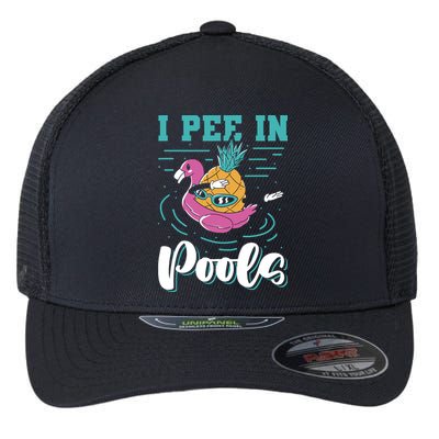I Pee In Pools Swimming Joke Peeing In Public Pools Flexfit Unipanel Trucker Cap