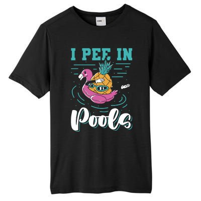 I Pee In Pools Swimming Joke Peeing In Public Pools Tall Fusion ChromaSoft Performance T-Shirt