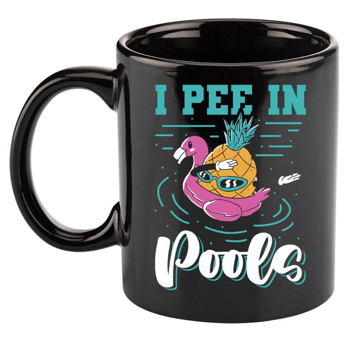 I Pee In Pools Swimming Joke Peeing In Public Pools 11oz C Handle Ceramic Mug
