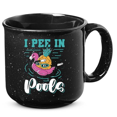 I Pee In Pools Swimming Joke Peeing In Public Pools 15oz Campfire Ceramic Mug