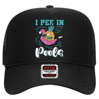 I Pee In Pools Swimming Joke Peeing In Public Pools Trucker Hat