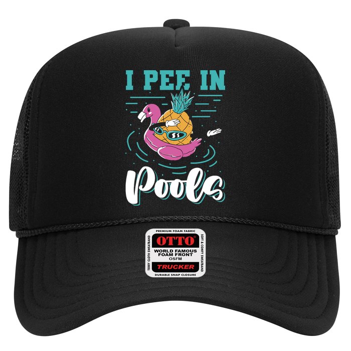 I Pee In Pools Swimming Joke Peeing In Public Pools Trucker Hat