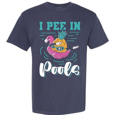 I Pee In Pools Swimming Joke Peeing In Public Pools Garment-Dyed Heavyweight T-Shirt