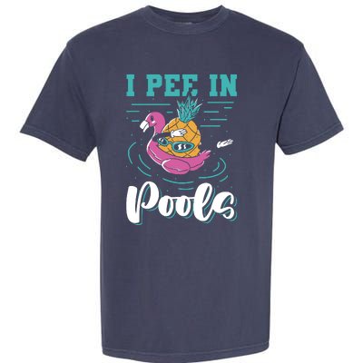 I Pee In Pools Swimming Joke Peeing In Public Pools Garment-Dyed Heavyweight T-Shirt