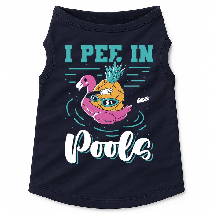 I Pee In Pools Swimming Joke Peeing In Public Pools Doggie Tank