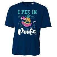 I Pee In Pools Swimming Joke Peeing In Public Pools Cooling Performance Crew T-Shirt