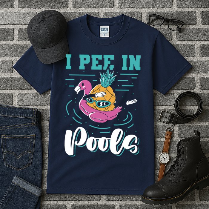 I Pee In Pools Swimming Joke Peeing In Public Pools Tall T-Shirt