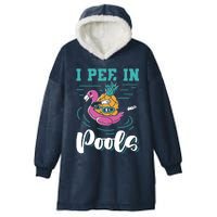 I Pee In Pools Swimming Joke Peeing In Public Pools Hooded Wearable Blanket