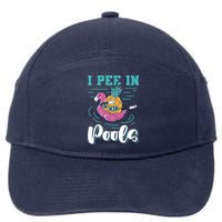 I Pee In Pools Swimming Joke Peeing In Public Pools 7-Panel Snapback Hat