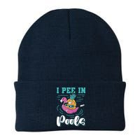 I Pee In Pools Swimming Joke Peeing In Public Pools Beanie