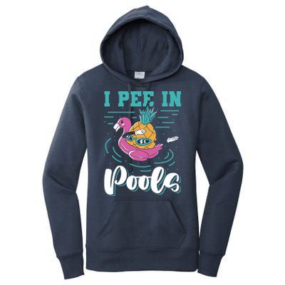 I Pee In Pools Swimming Joke Peeing In Public Pools Women's Pullover Hoodie