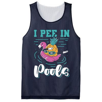 I Pee In Pools Swimming Joke Peeing In Public Pools Mesh Reversible Basketball Jersey Tank
