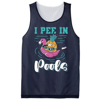 I Pee In Pools Swimming Joke Peeing In Public Pools Mesh Reversible Basketball Jersey Tank