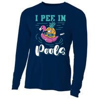 I Pee In Pools Swimming Joke Peeing In Public Pools Cooling Performance Long Sleeve Crew