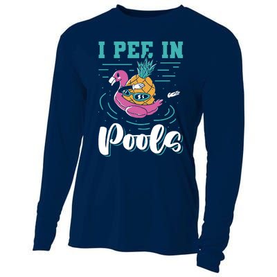 I Pee In Pools Swimming Joke Peeing In Public Pools Cooling Performance Long Sleeve Crew