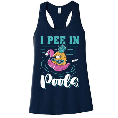 I Pee In Pools Swimming Joke Peeing In Public Pools Womens Tank Top