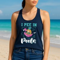 I Pee In Pools Swimming Joke Peeing In Public Pools Womens Tank Top