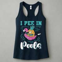 I Pee In Pools Swimming Joke Peeing In Public Pools Womens Tank Top