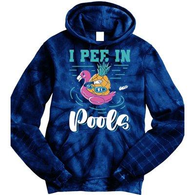 I Pee In Pools Swimming Joke Peeing In Public Pools Tie Dye Hoodie