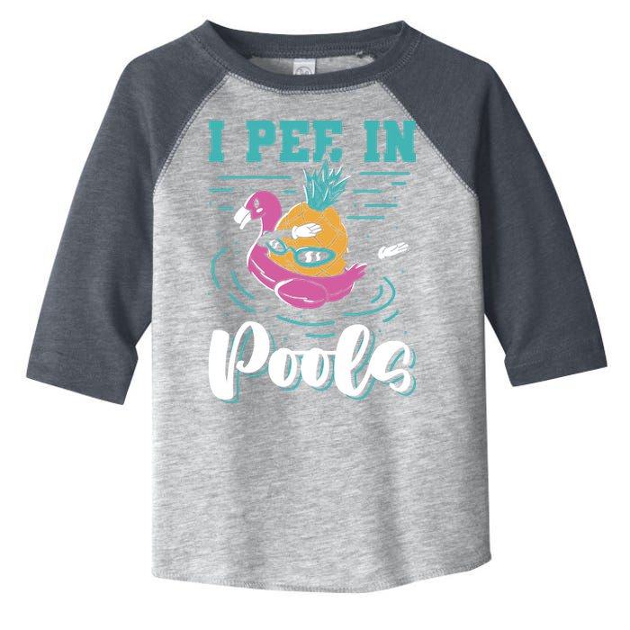 I Pee In Pools Swimming Joke Peeing In Public Pools Toddler Fine Jersey T-Shirt