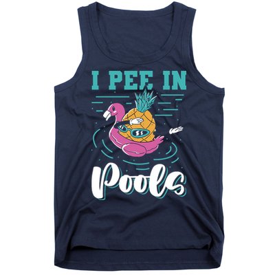 I Pee In Pools Swimming Joke Peeing In Public Pools Tank Top