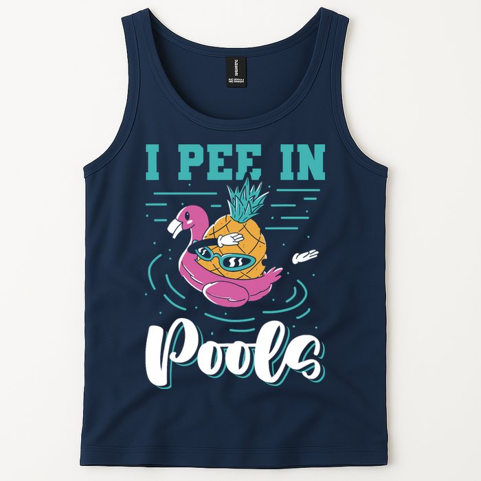 I Pee In Pools Swimming Joke Peeing In Public Pools Tank Top