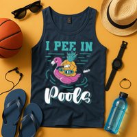 I Pee In Pools Swimming Joke Peeing In Public Pools Tank Top