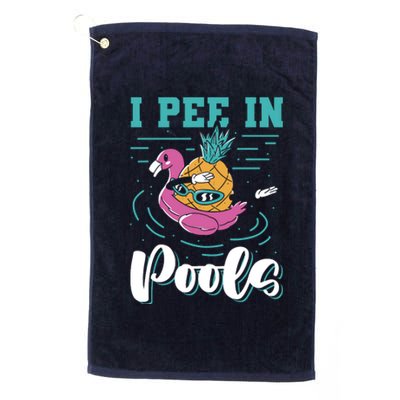 I Pee In Pools Swimming Joke Peeing In Public Pools Platinum Collection Golf Towel