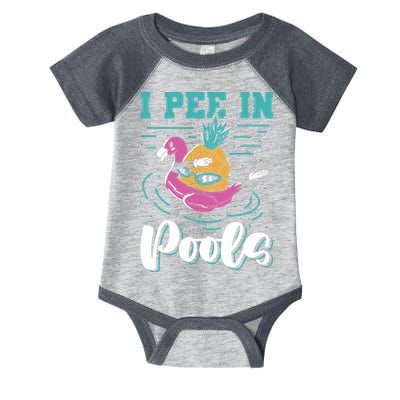 I Pee In Pools Swimming Joke Peeing In Public Pools Infant Baby Jersey Bodysuit