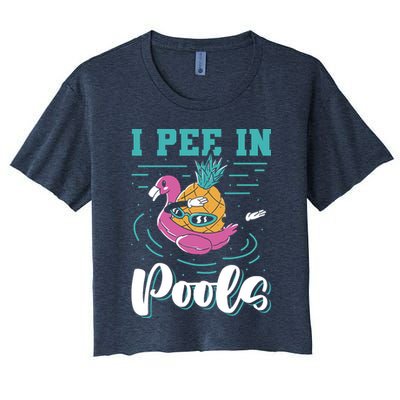 I Pee In Pools Swimming Joke Peeing In Public Pools Crop Top