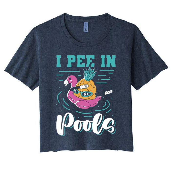 I Pee In Pools Swimming Joke Peeing In Public Pools Crop Top