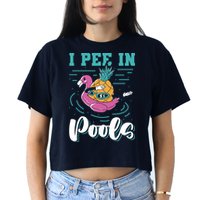 I Pee In Pools Swimming Joke Peeing In Public Pools Crop Top