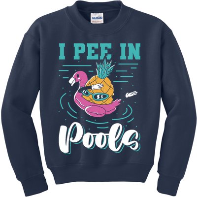 I Pee In Pools Swimming Joke Peeing In Public Pools Kids Sweatshirt