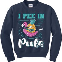 I Pee In Pools Swimming Joke Peeing In Public Pools Kids Sweatshirt