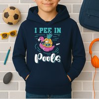 I Pee In Pools Swimming Joke Peeing In Public Pools Kids Hoodie