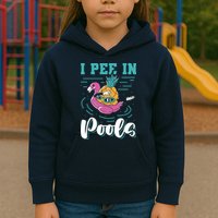I Pee In Pools Swimming Joke Peeing In Public Pools Kids Hoodie