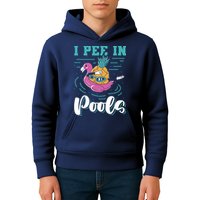 I Pee In Pools Swimming Joke Peeing In Public Pools Kids Hoodie