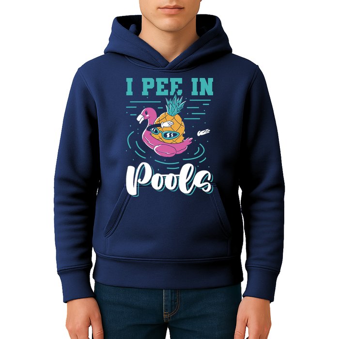 I Pee In Pools Swimming Joke Peeing In Public Pools Kids Hoodie