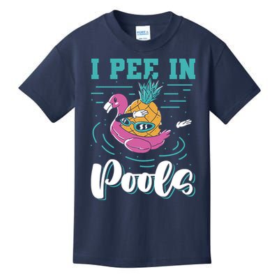 I Pee In Pools Swimming Joke Peeing In Public Pools Kids T-Shirt