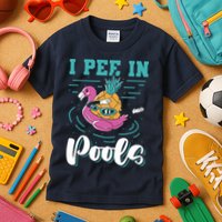 I Pee In Pools Swimming Joke Peeing In Public Pools Kids T-Shirt