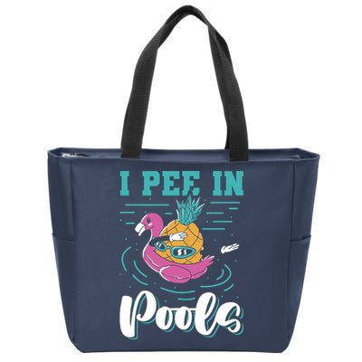 I Pee In Pools Swimming Joke Peeing In Public Pools Zip Tote Bag