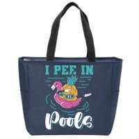 I Pee In Pools Swimming Joke Peeing In Public Pools Zip Tote Bag