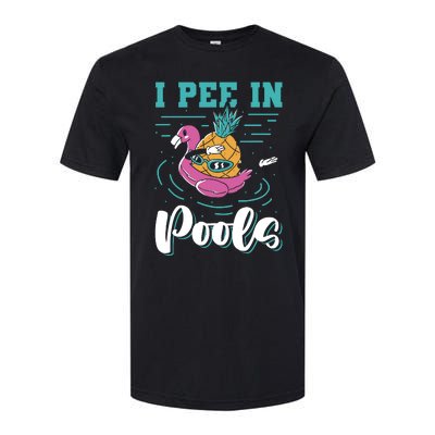 I Pee In Pools Swimming Joke Peeing In Public Pools Softstyle CVC T-Shirt