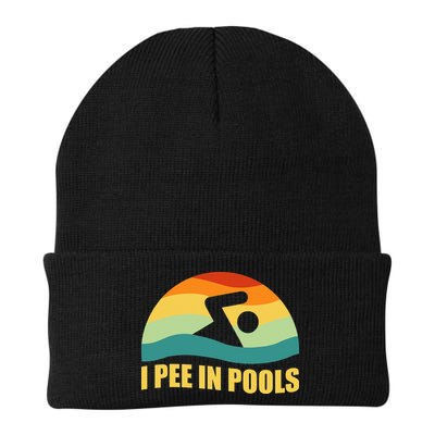 I Pee In Pools Retro Vacation Humor Swimming I Pee In Pools Knit Cap Winter Beanie
