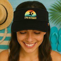 I Pee In Pools Retro Vacation Humor Swimming I Pee In Pools Valucap Bio-Washed Visor