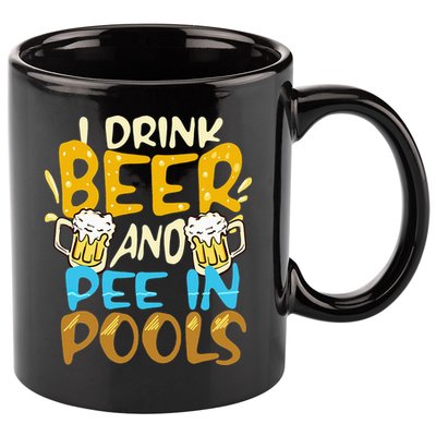 I Pee In Pools Swimming Swim Drink Beer I Pee In Pools 11oz C Handle Ceramic Mug