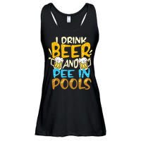 I Pee In Pools Swimming Swim Drink Beer I Pee In Pools Ladies Essential Flowy Tank