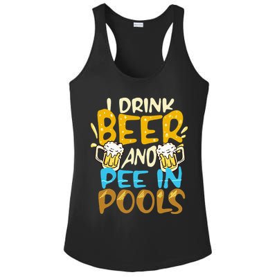 I Pee In Pools Swimming Swim Drink Beer I Pee In Pools Ladies PosiCharge Competitor Racerback Tank